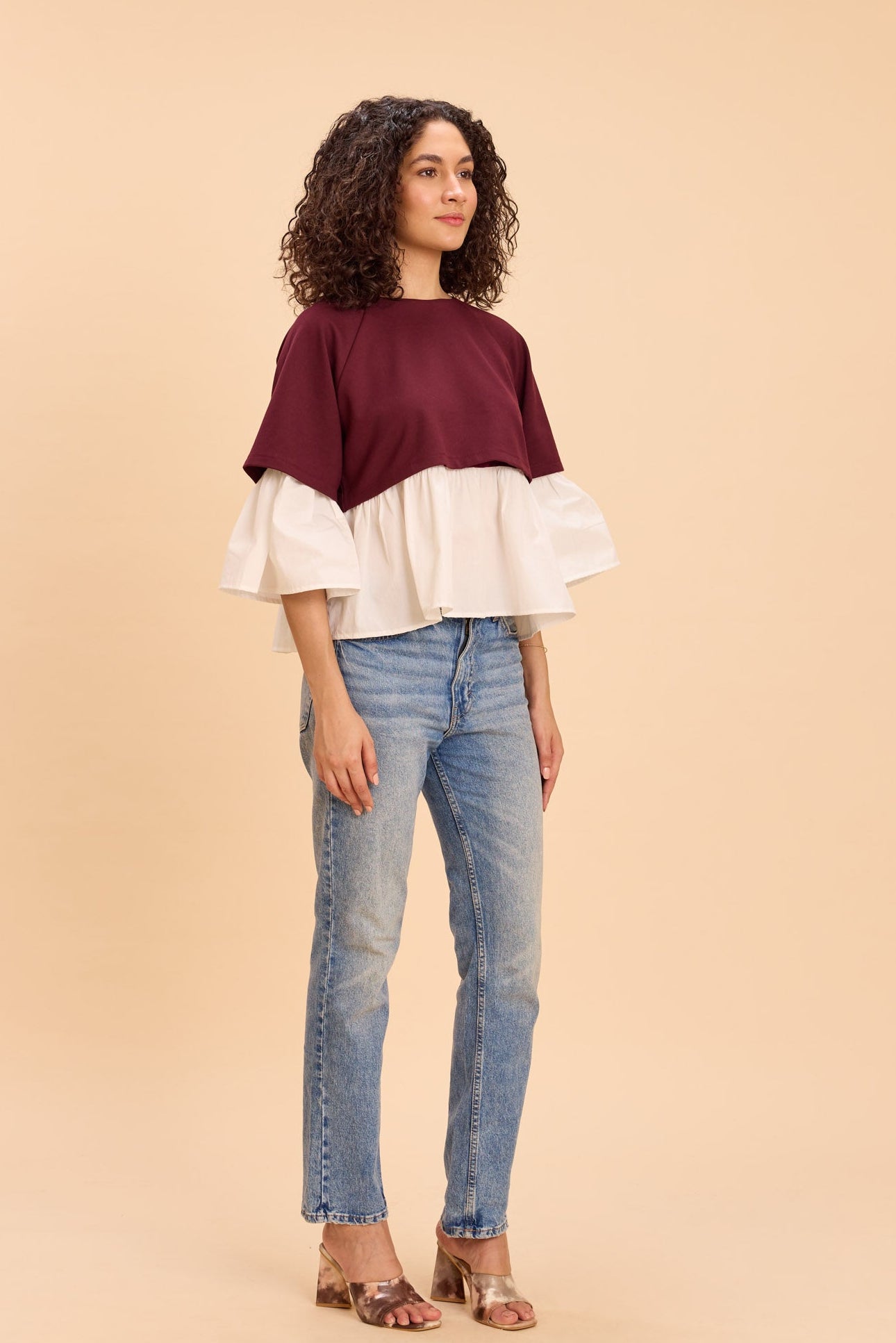 SELENE FAUX LAYERED PEPLUM T-SHIRT - Sunday Story