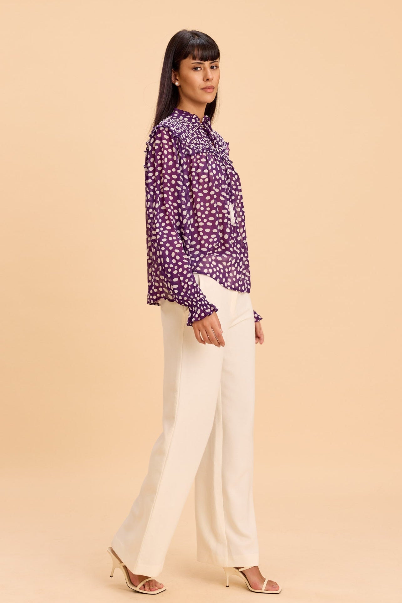 EMBER VISCOSE GEORGETTE SMOCKED POET BLOUSE - Sunday Story