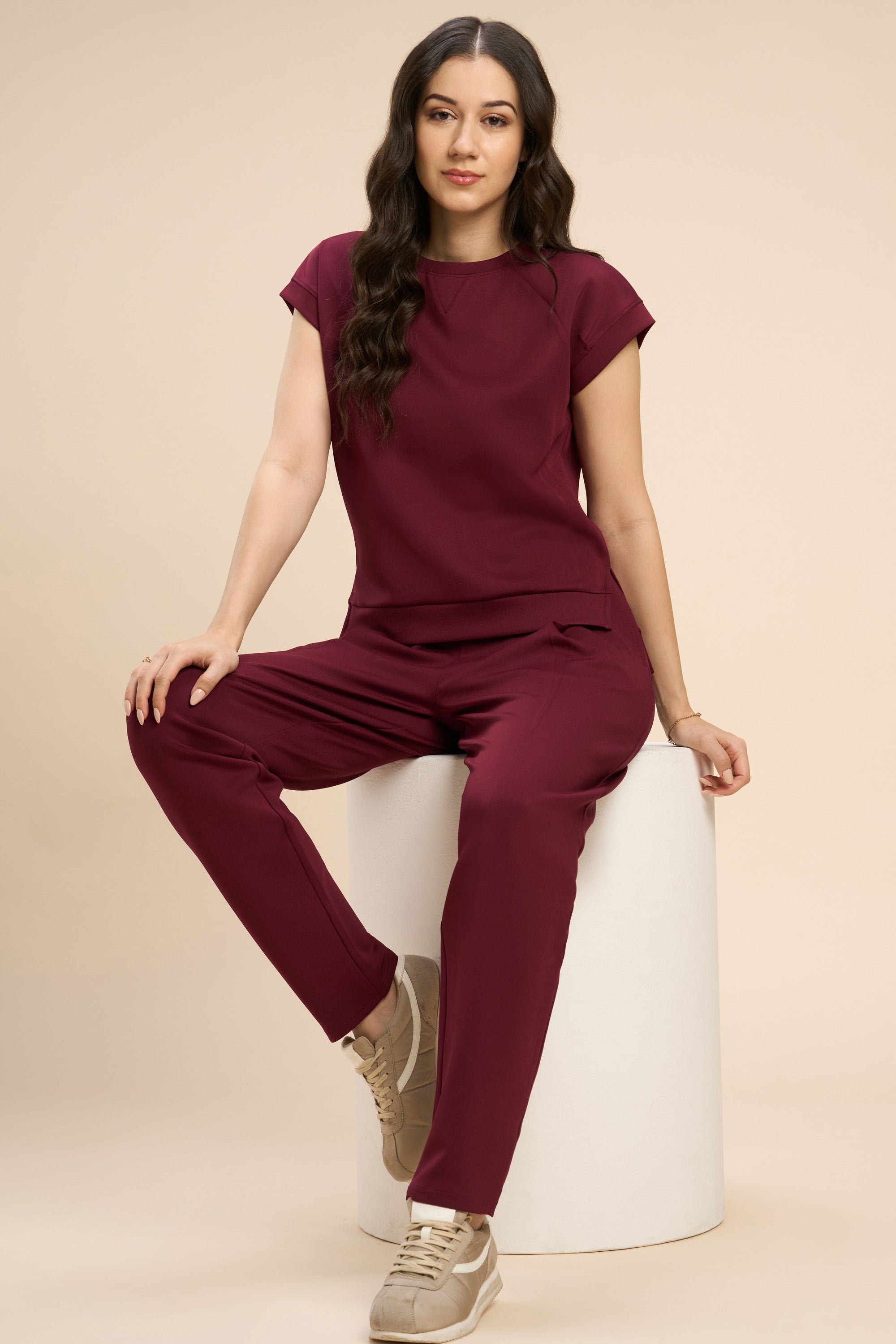 HELEN SWEAT CO-ORD WITH PLEATED TAPERED PANTS - Sunday Story