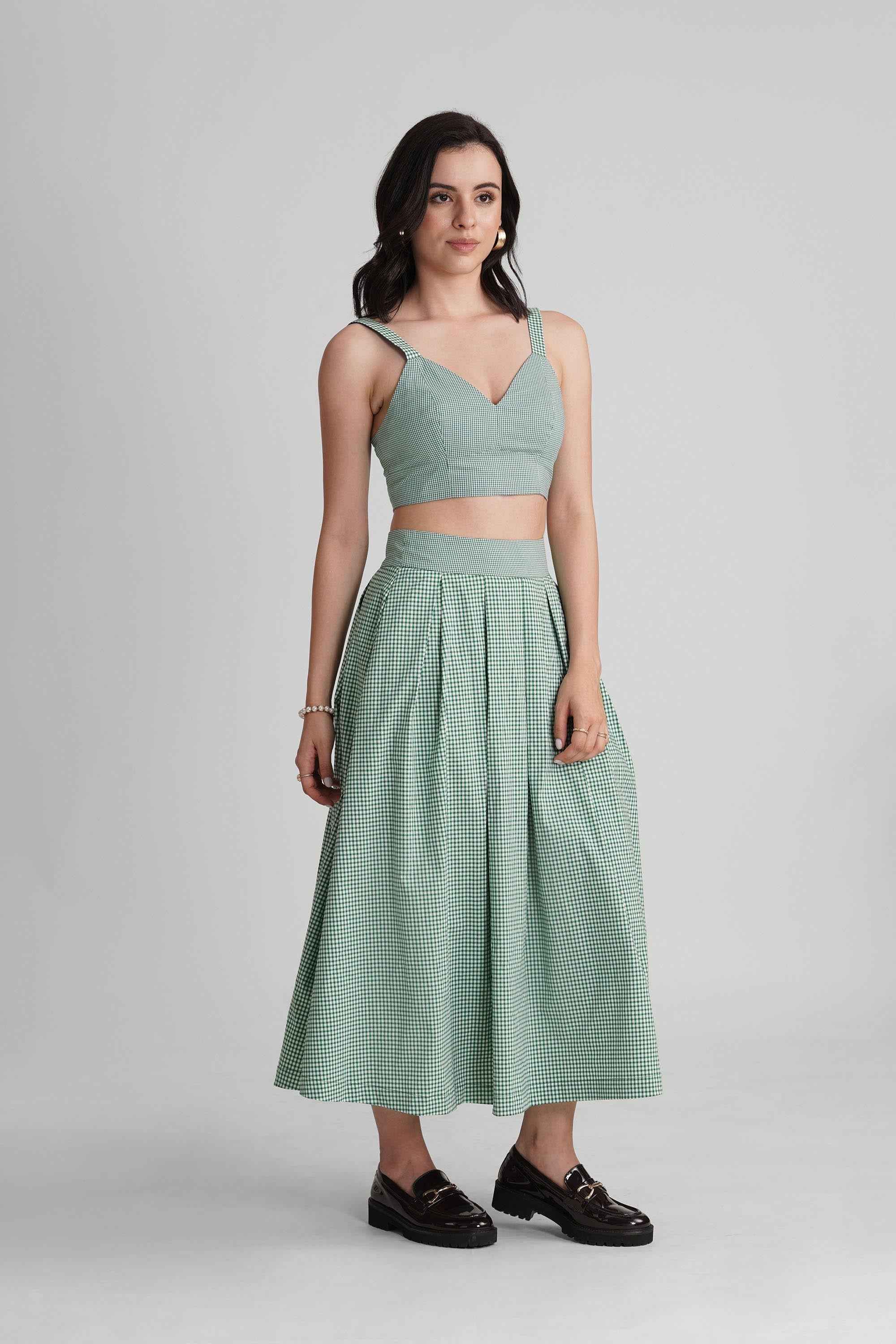 FALLON CO-ORD SET IN COTTON GINGHAM CHECKS