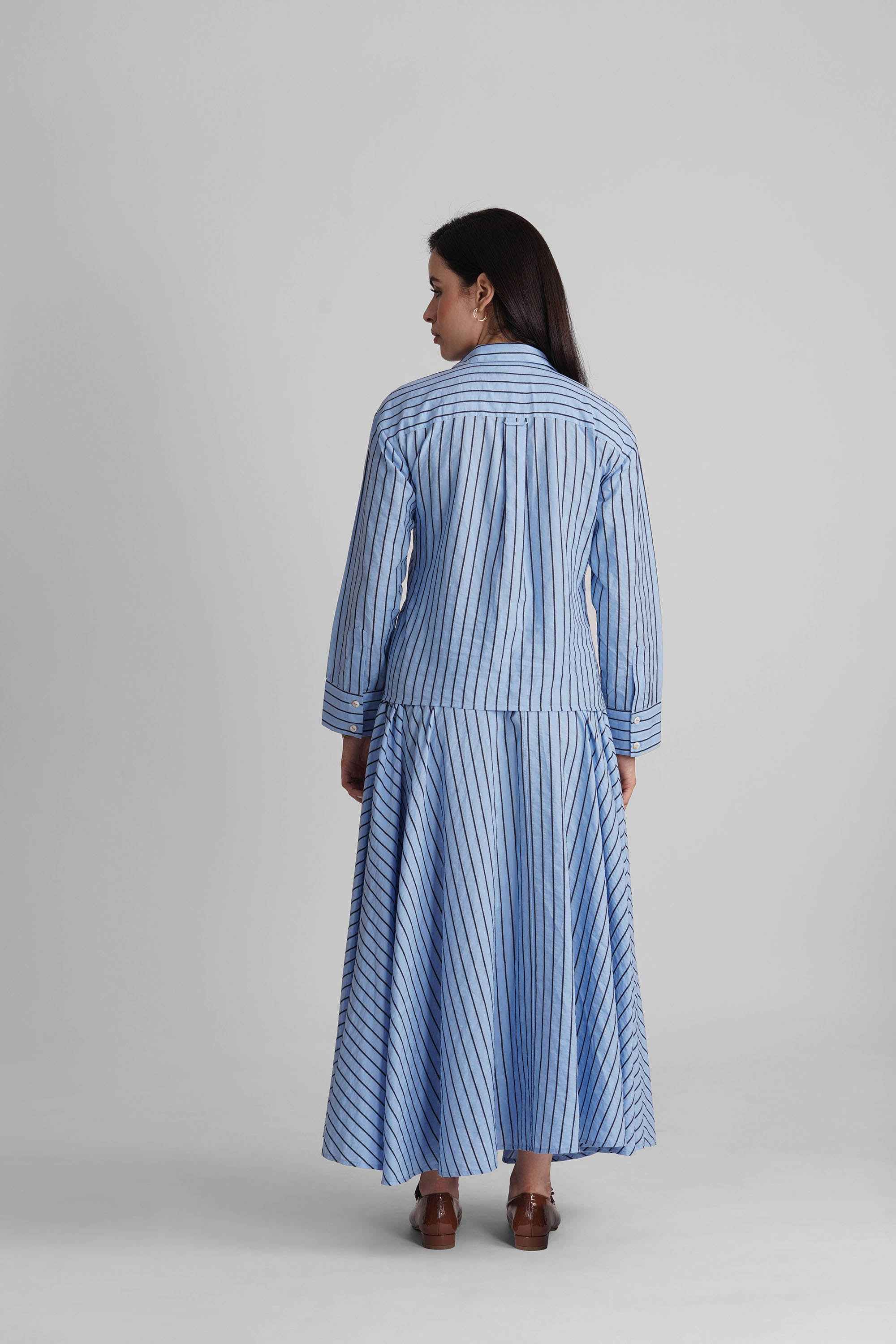 BRIONY CO-ORD SET IN COTTON STRIPES