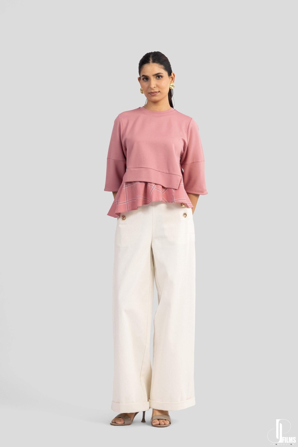 ATHENA ASYMMETRIC PEPLUM FAUX LAYERED T-SHIRT - Sunday Story