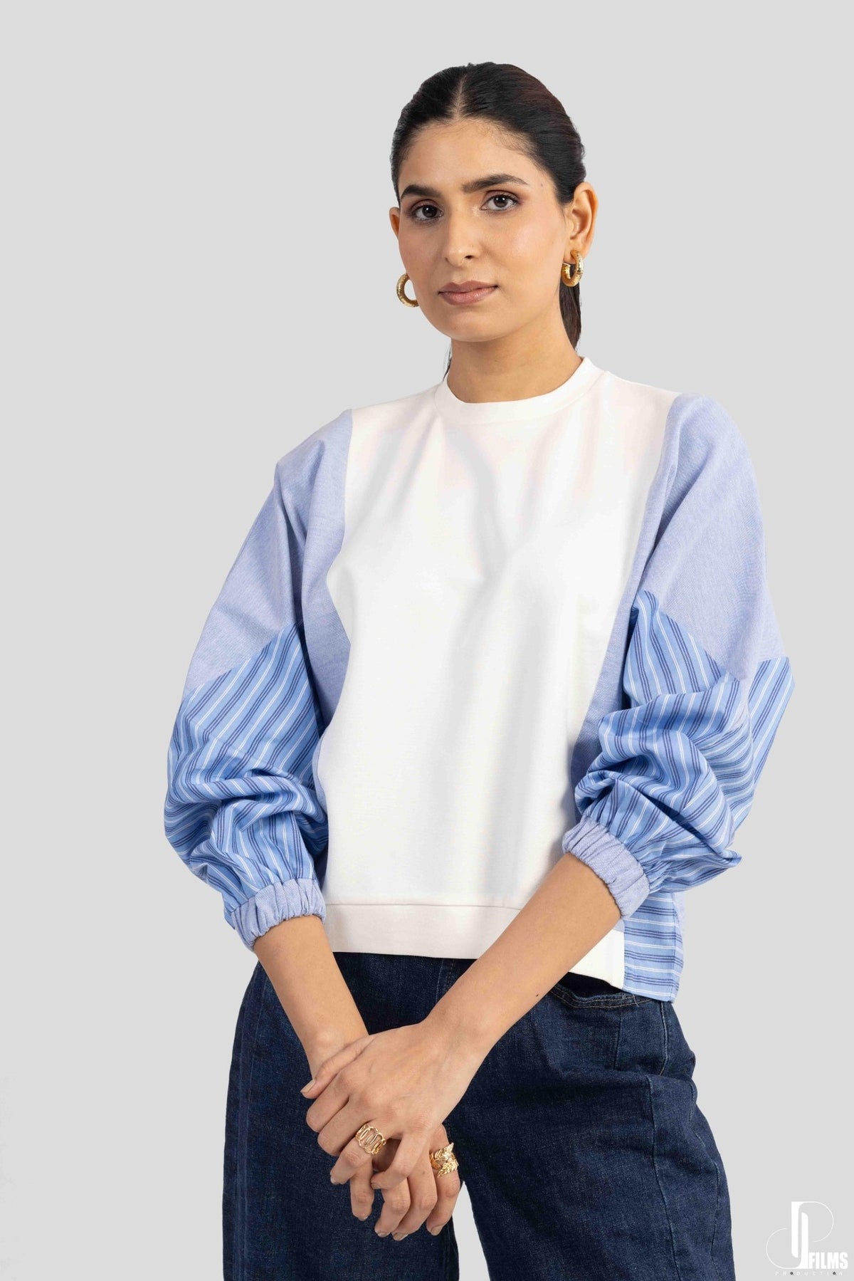 BELLA STRIPE MIX SWEATSHIRT - Sunday Story