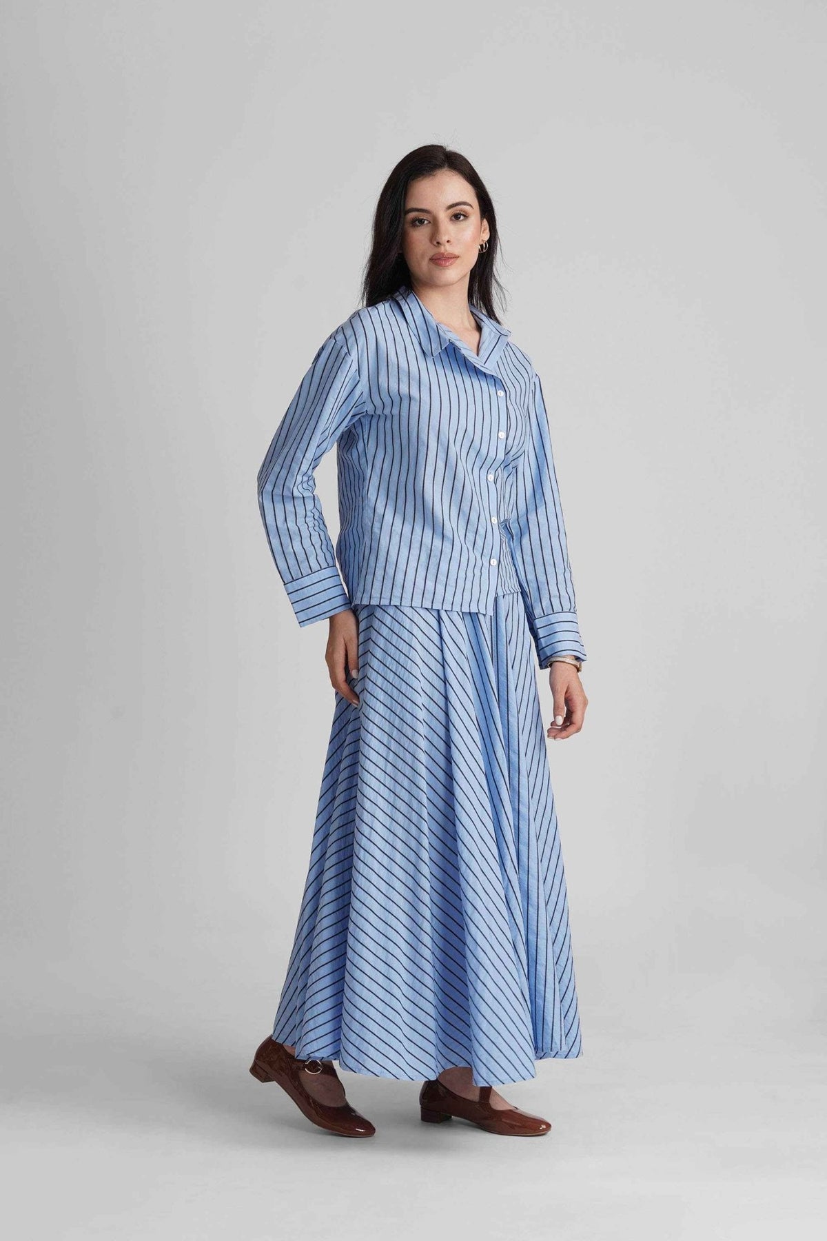 BRIONY CO-ORD SET IN COTTON STRIPES - Sunday Story