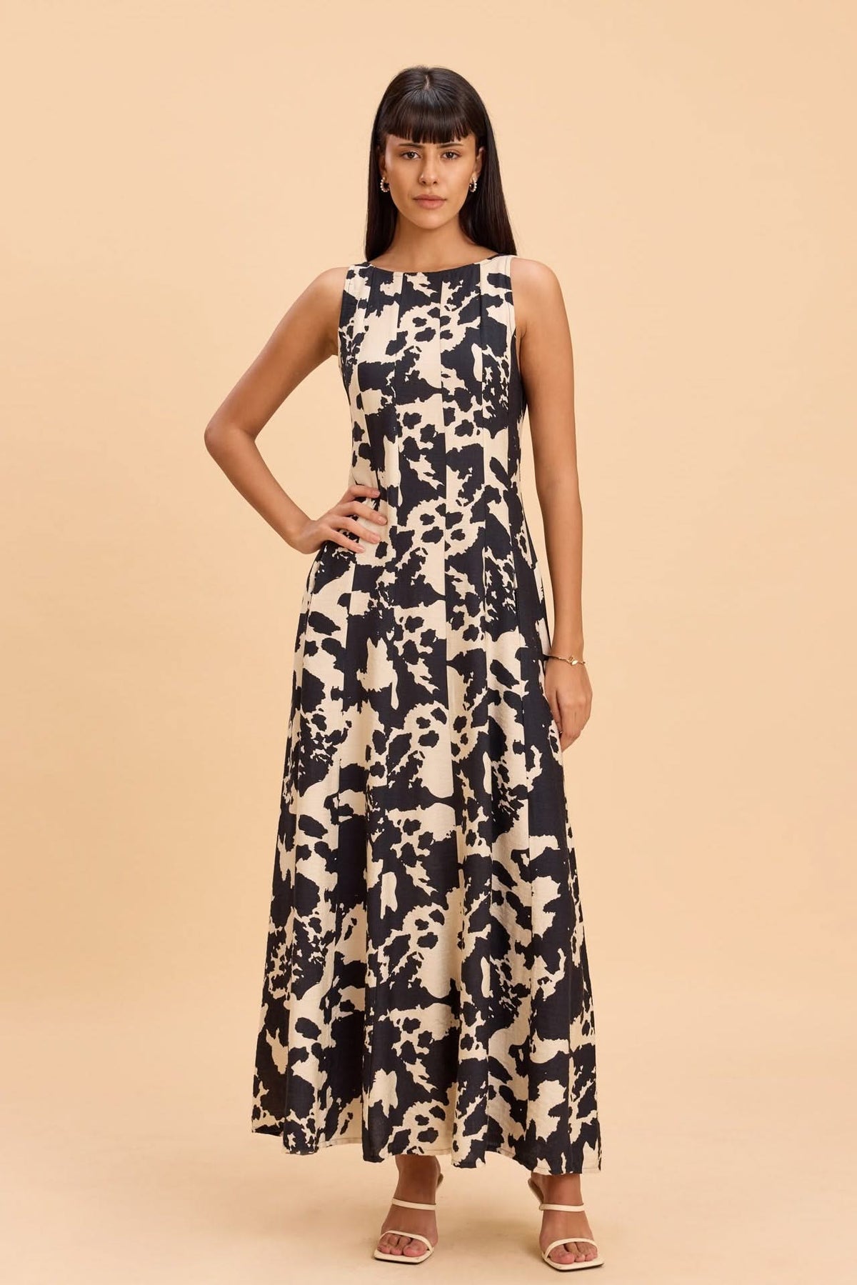 CALI PRINTED PANELLED FLARED MAXI DRESS - Sunday Story