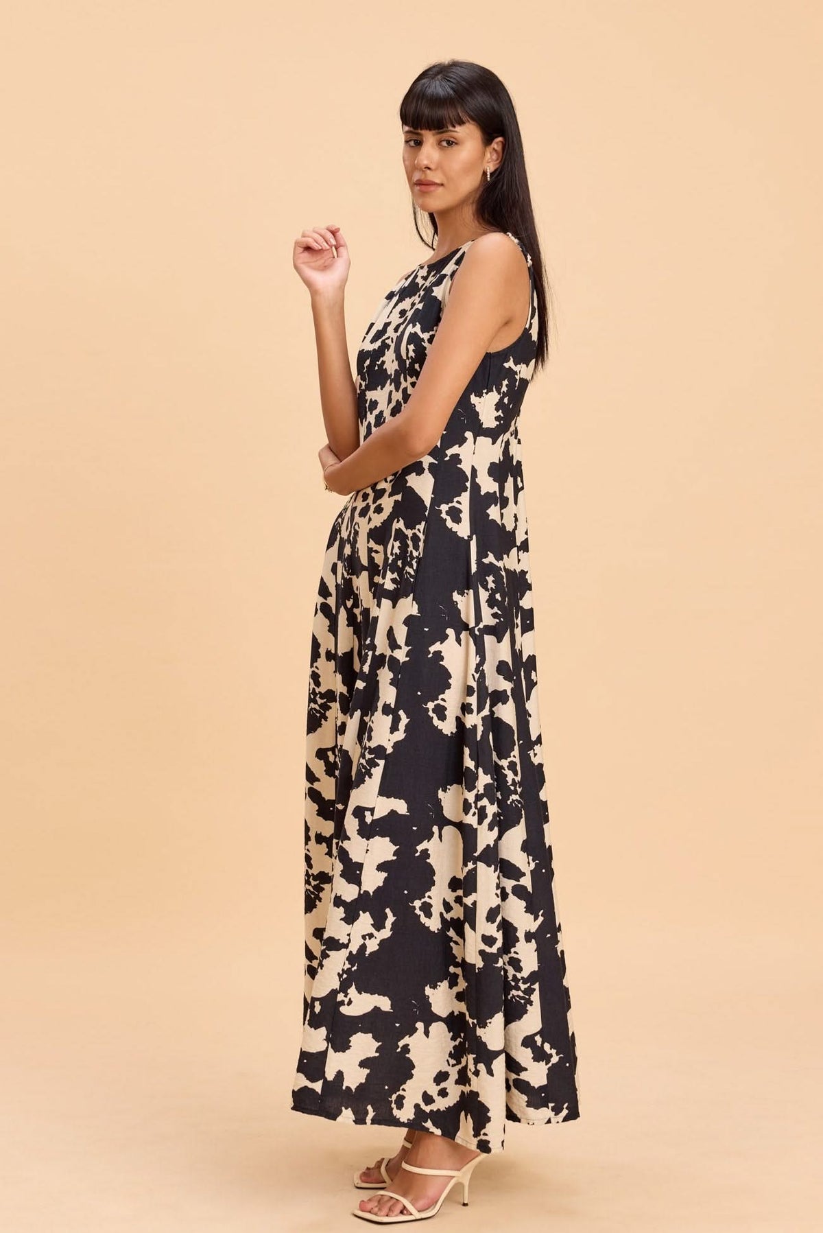 CALI PRINTED PANELLED FLARED MAXI DRESS - Sunday Story