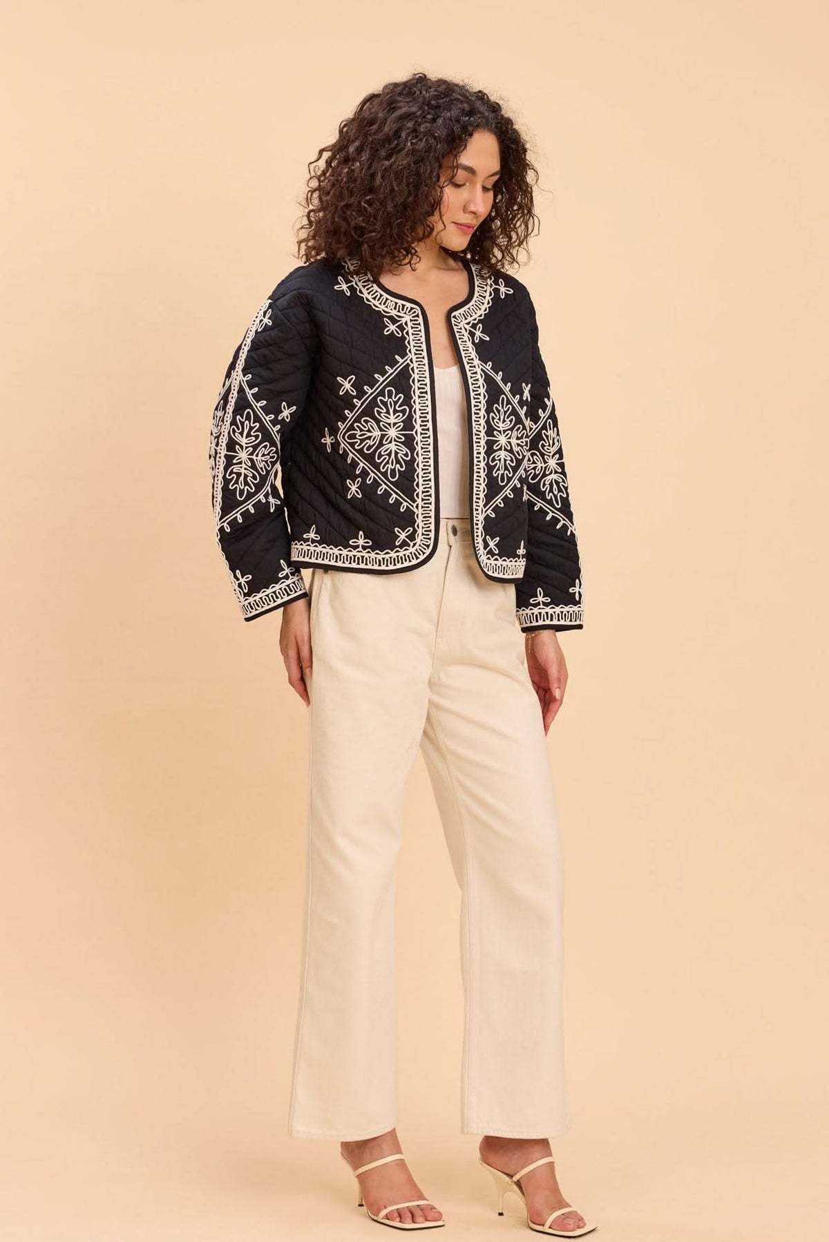 CAYLEE QUILTED EMBROIDERED JACKET - Sunday Story