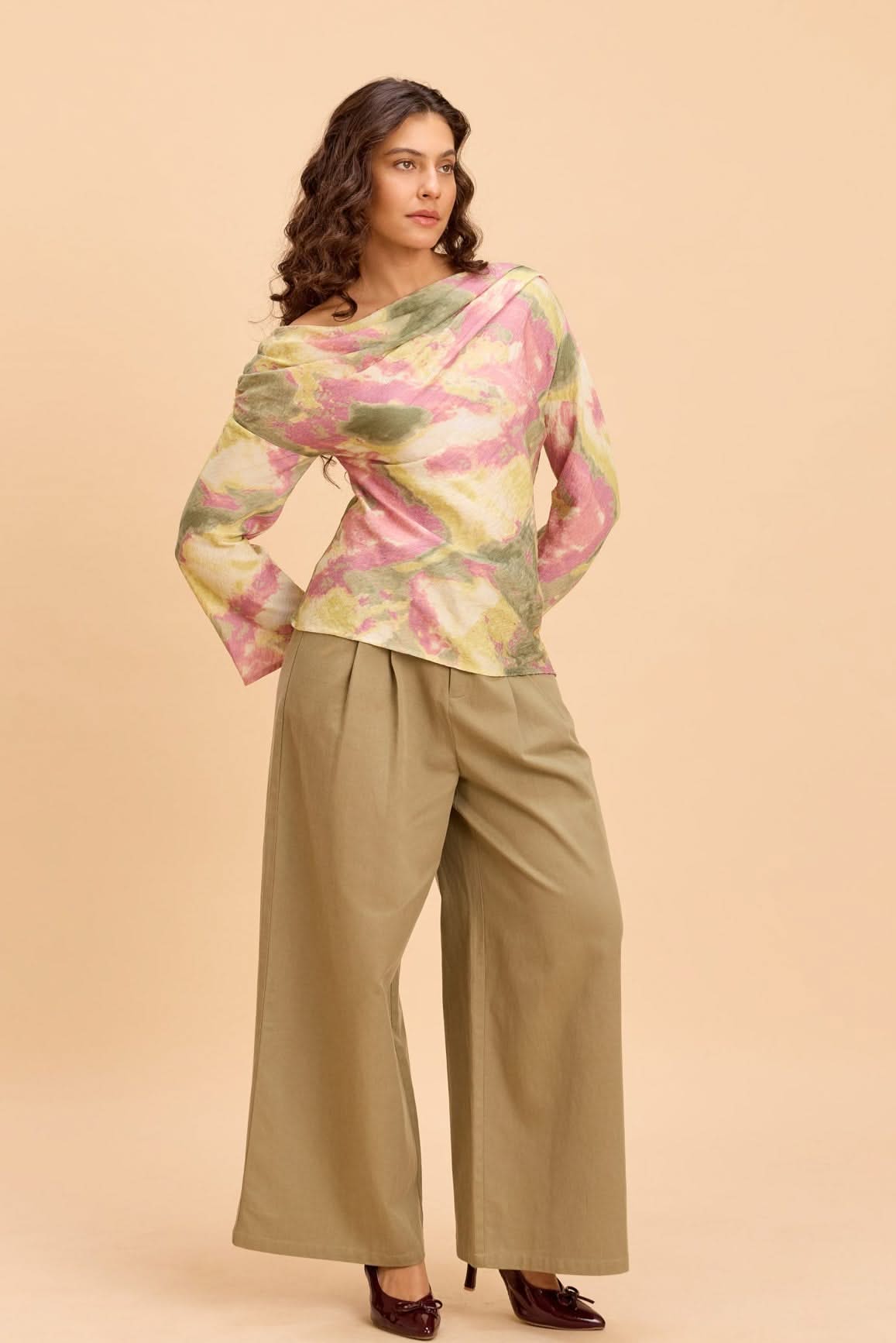 CELIA ONE SHOULDER VISCOSE NYLON TOP - Sunday Story