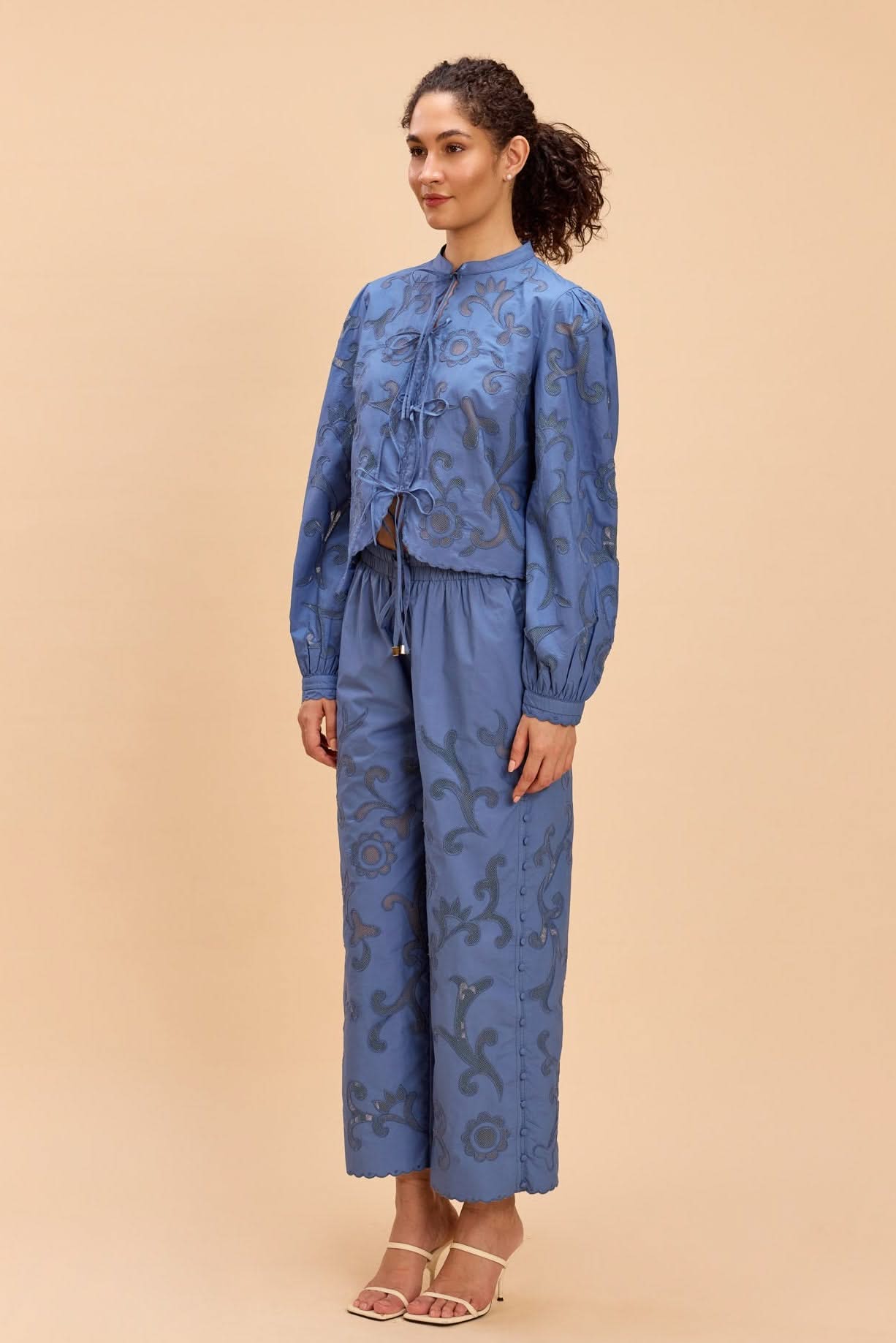 CORA INTRICATE CUTWORK EMBROIDERY CO-ORD SET - Sunday Story