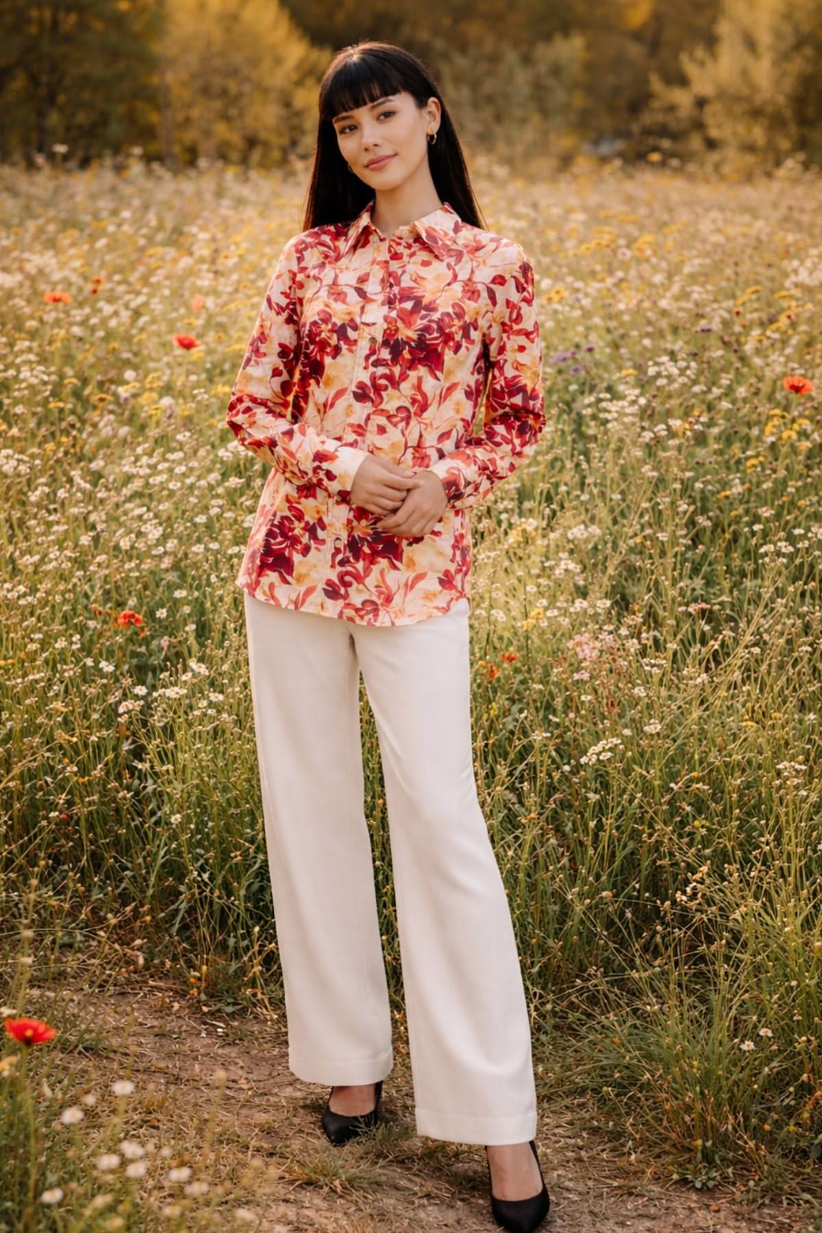 DARBY LINEN FLORAL PRINTED SHIRT - Sunday Story