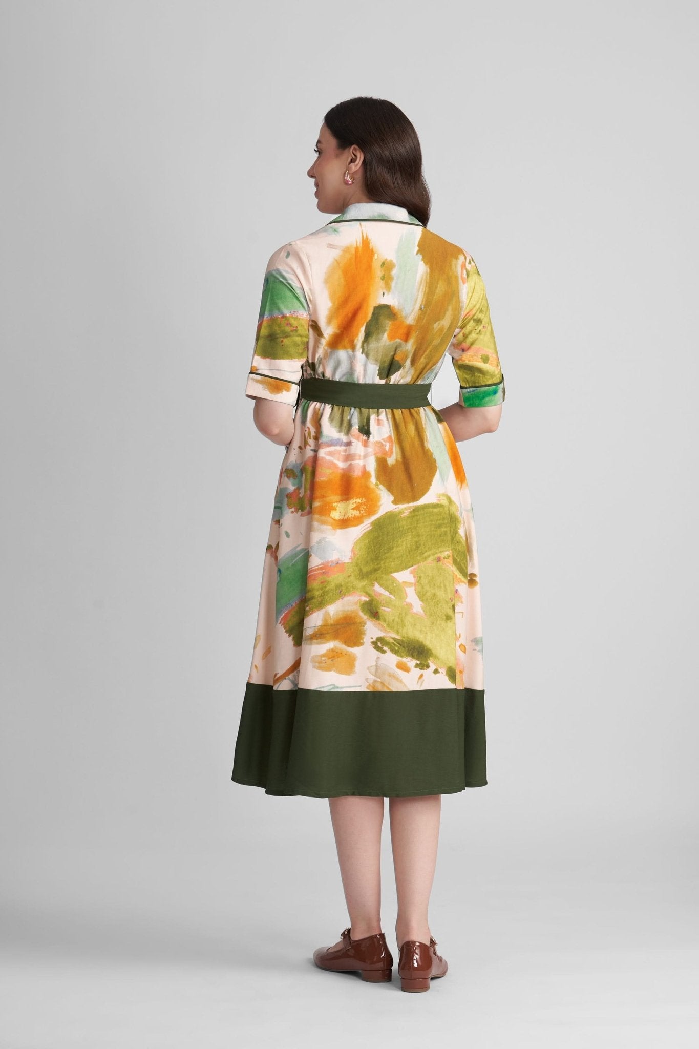 FAWN FIT AND FLARE PRINTED MIDI DRESS - Sunday Story