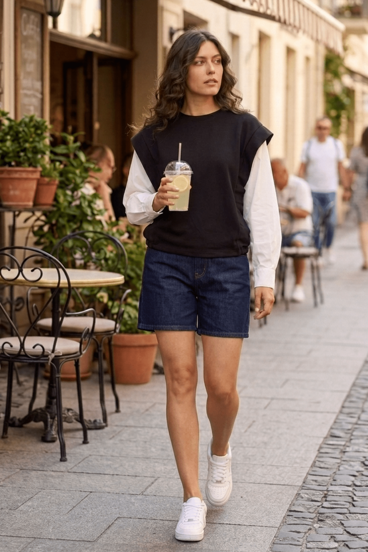 HARIS FAUX LAYERED T-SHIRT WITH VOLUMINOUS SLEEVES - Sunday Story