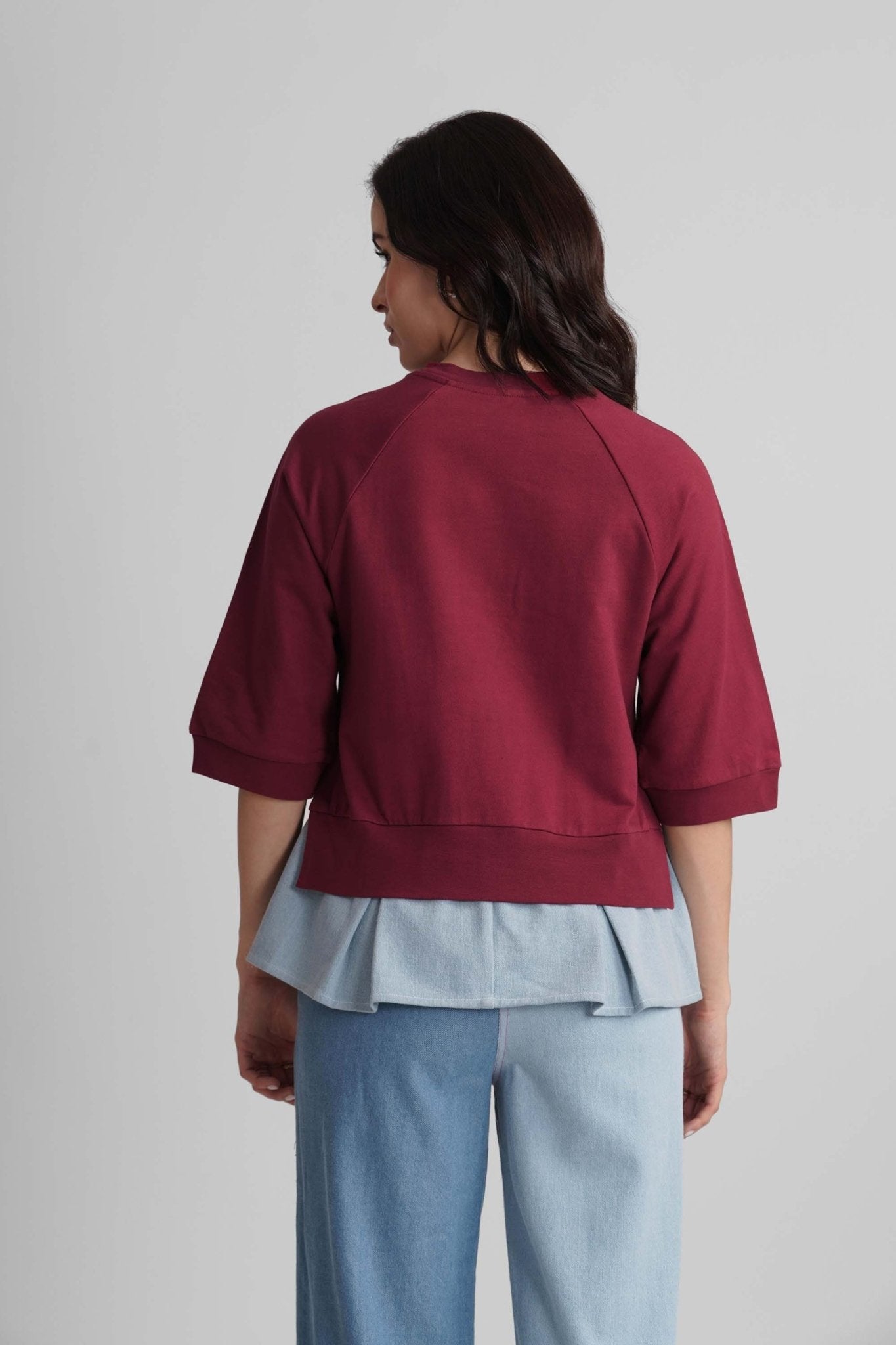 IVORY FAUX LAYERED COLORBLOCK T-SHIRT - Sunday Story