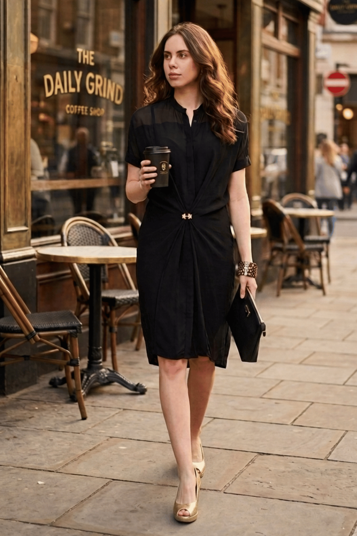 JANE RELAXED MIDI DRESS WITH FRONT TIE ADJUSTER - Sunday Story