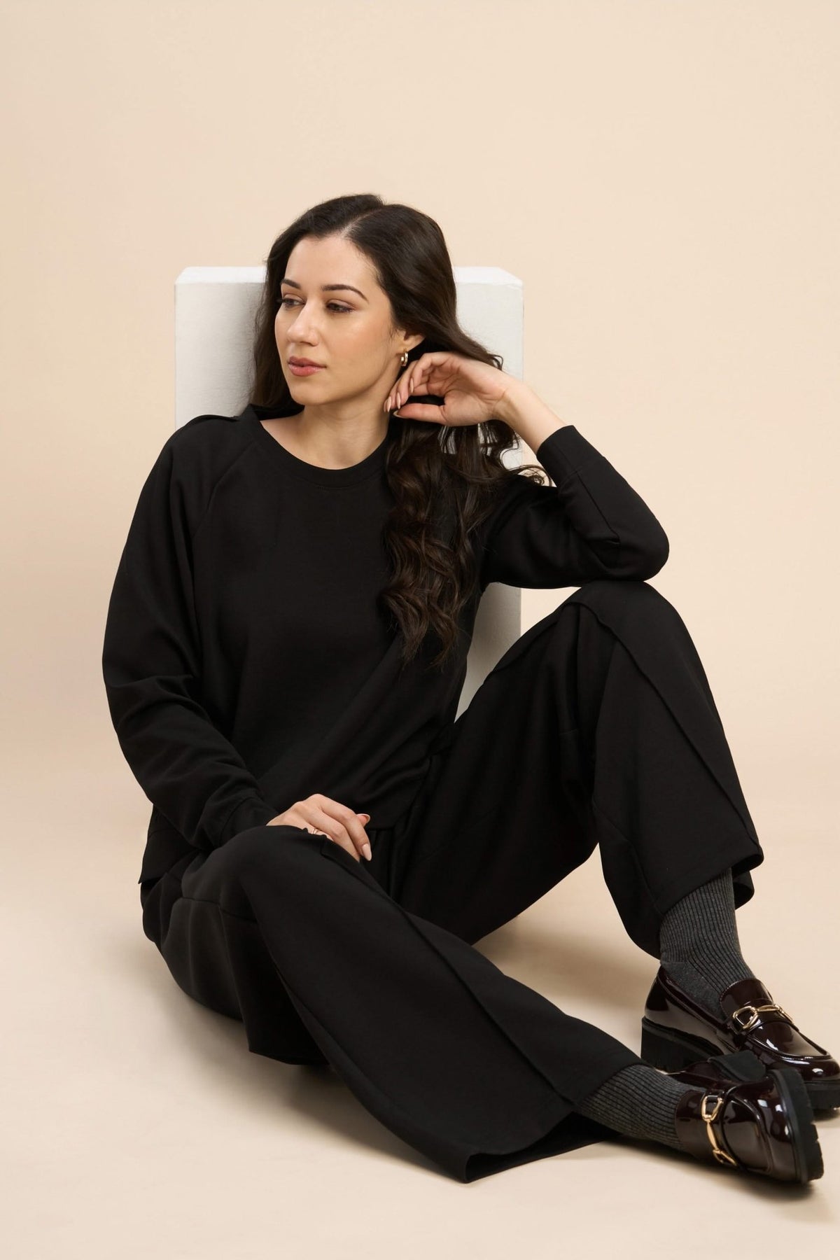 JOAN JERSEY TRAVEL CO-ORD WITH PLEATED RAGLAN SLEEVES - Sunday Story
