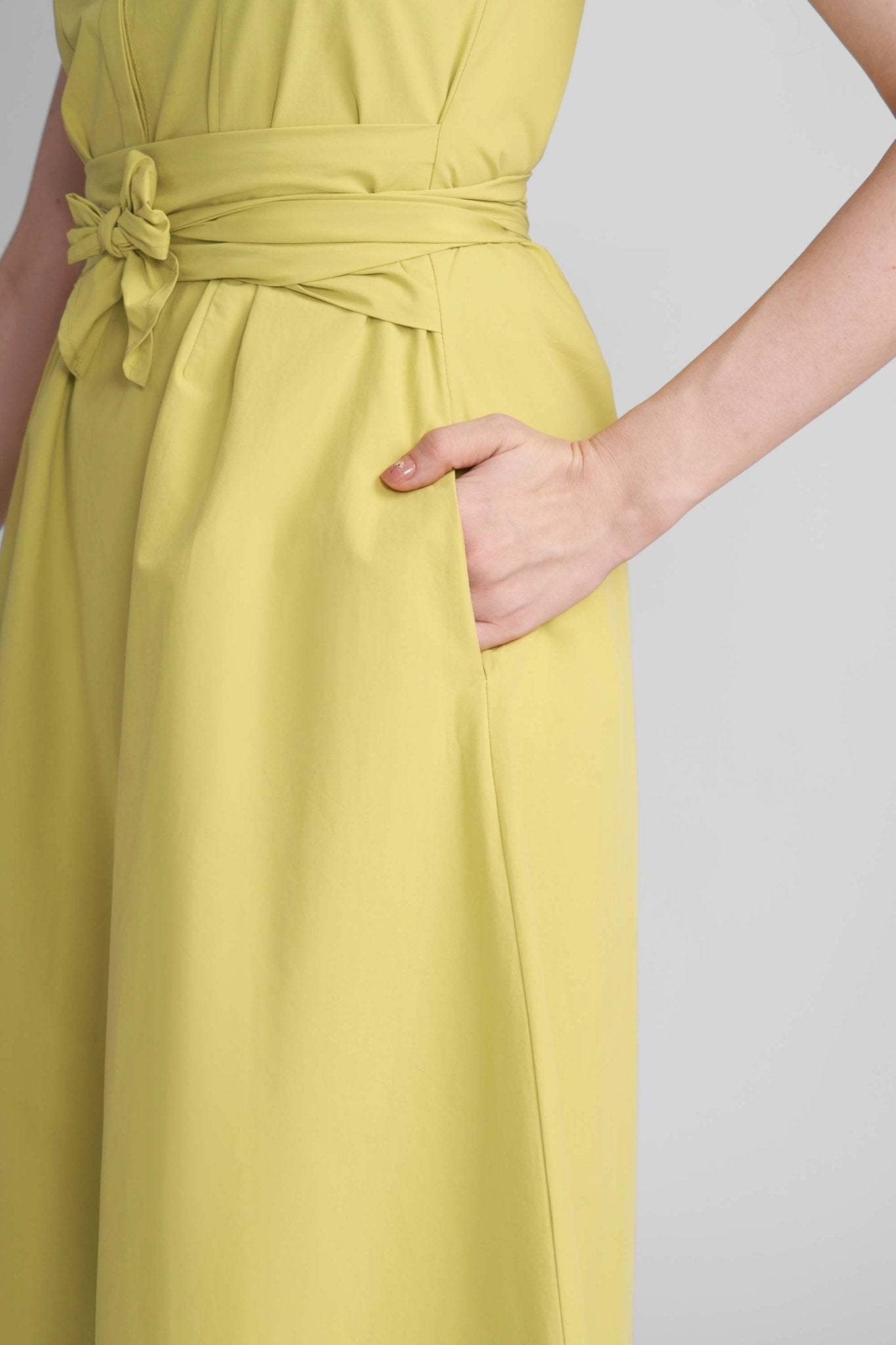 KAIRO COTTON SLEEVELESS MIDI DRESS WITH LACE COLLAR - Sunday Story