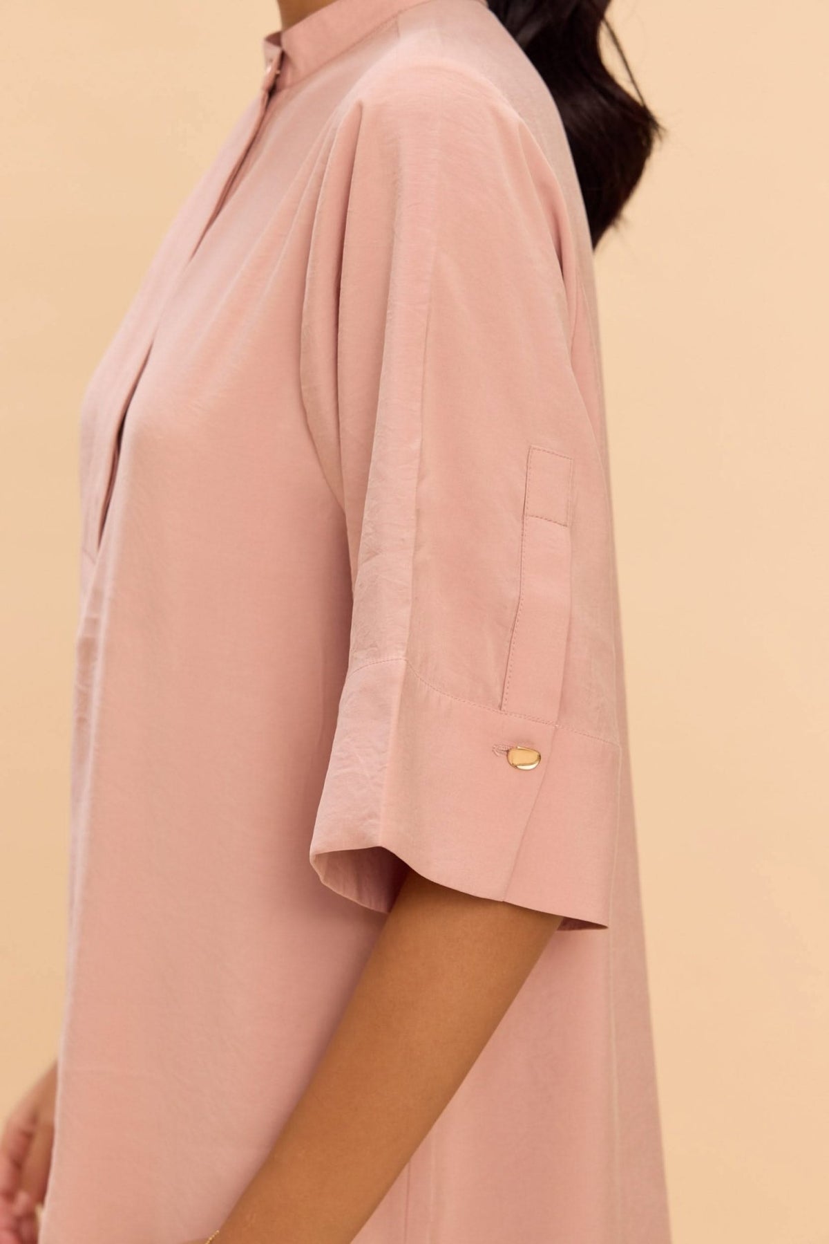 LOTUS VISCOSE BOXY SHIFT DRESS WITH STATEMENT BUTTONS - Sunday Story