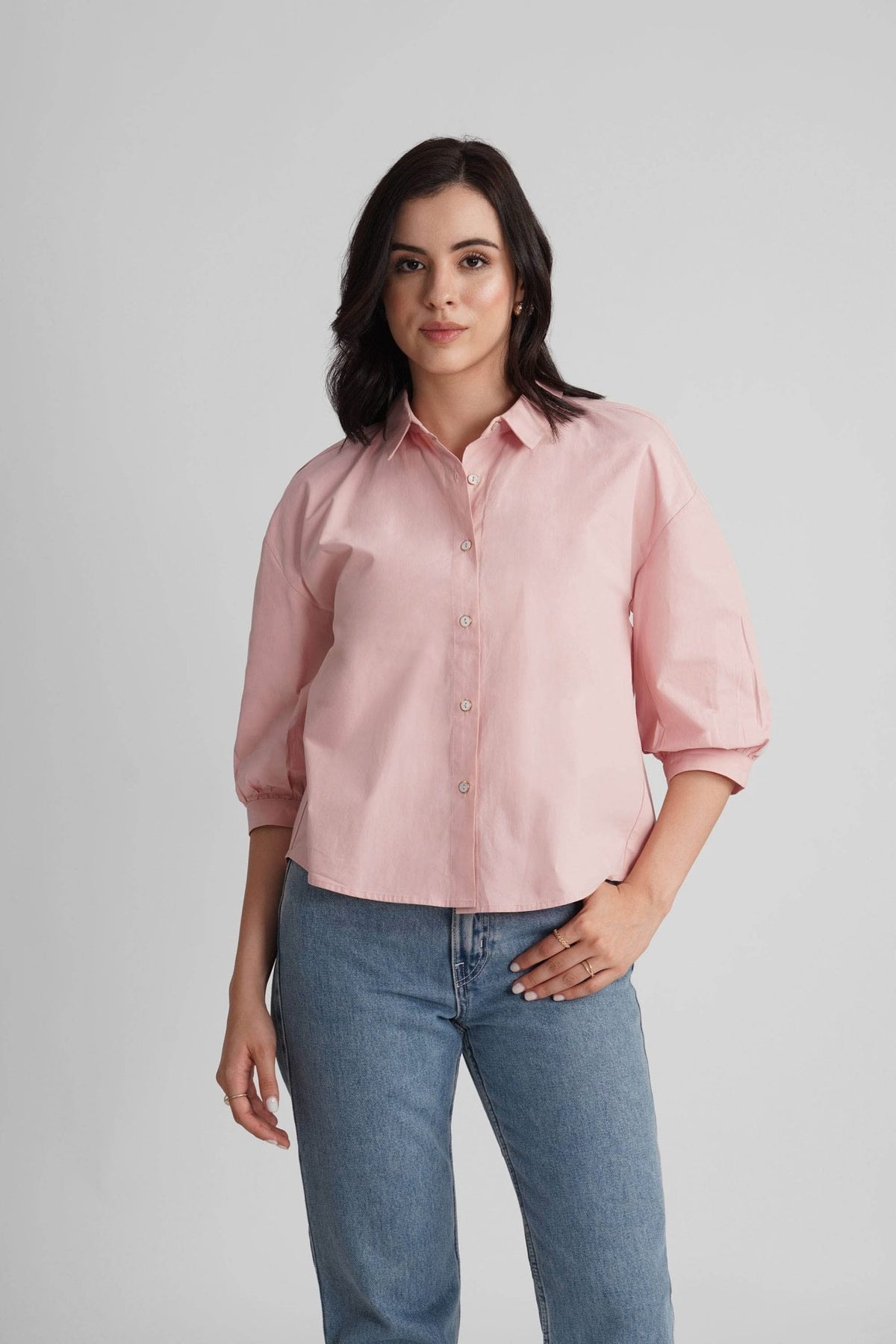 MARION COTTON SHIRT WITH RUCHED BACK CUT-OUT DETAIL - Sunday Story