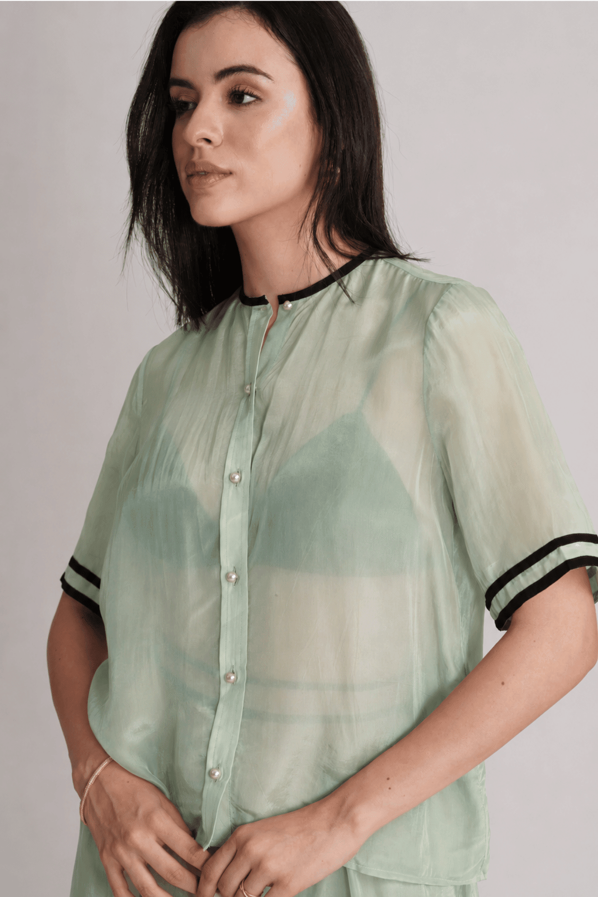 NOAMI VISCOSE ORGANZA SHIRT AND PLEATED MIDI SKIRT CO-ORD SET - Sunday Story
