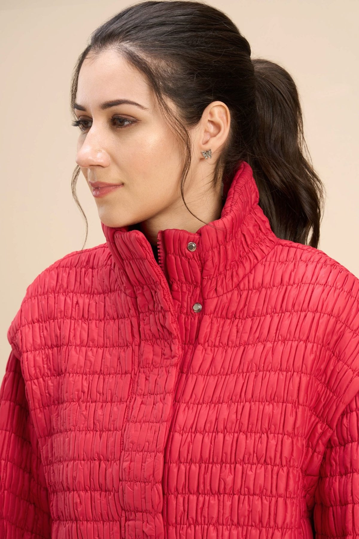OLLY OVERSIZED JACKET WITH UNIQUE CRINKLED QUILTED PATTERN - Sunday Story