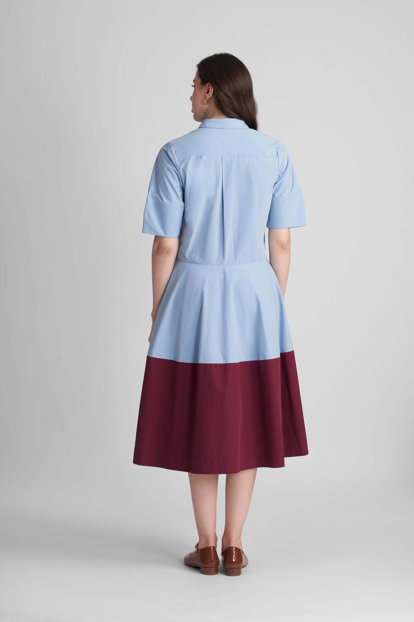 ROMY FIT AND FLARE MIDI DRESS IN COTTON POPLIN - Sunday Story