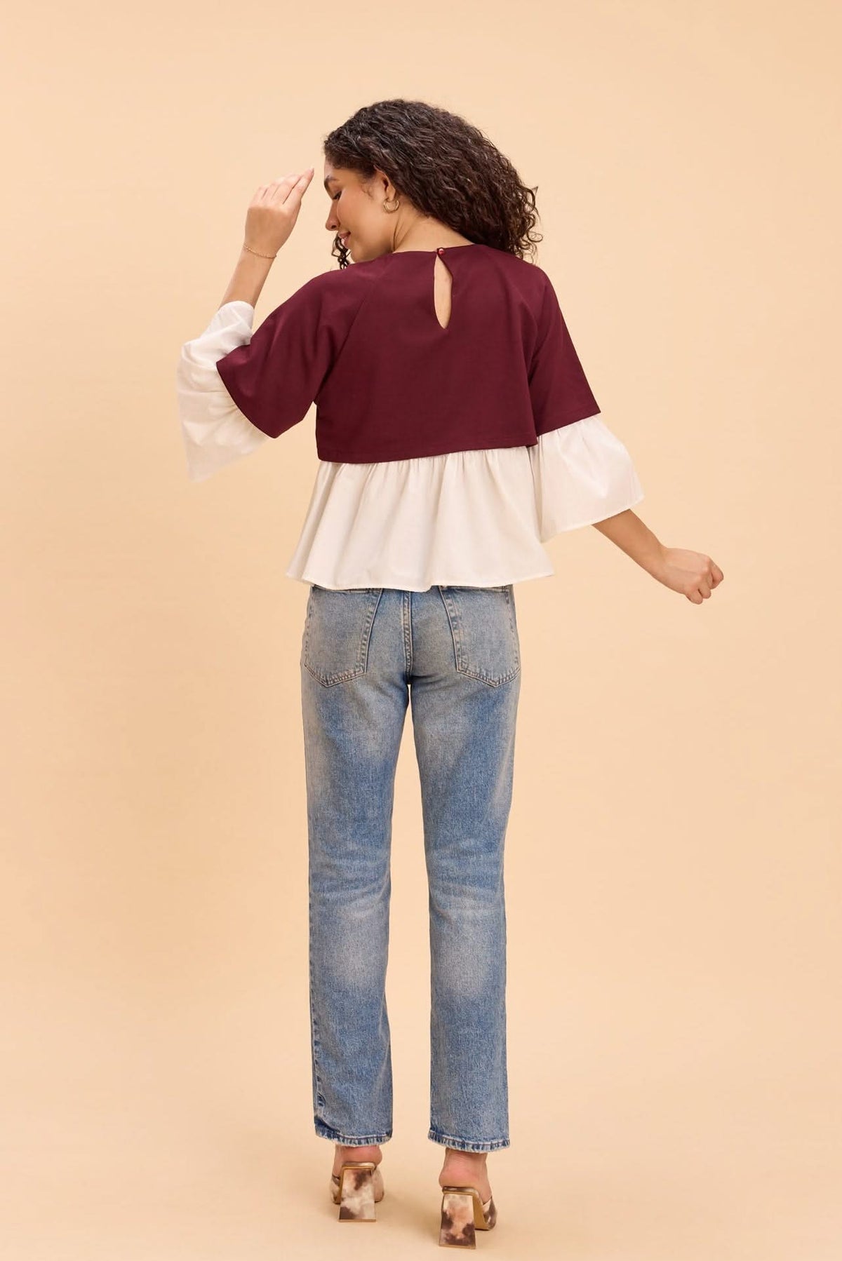 SELENE FAUX LAYERED PEPLUM T-SHIRT - Sunday Story