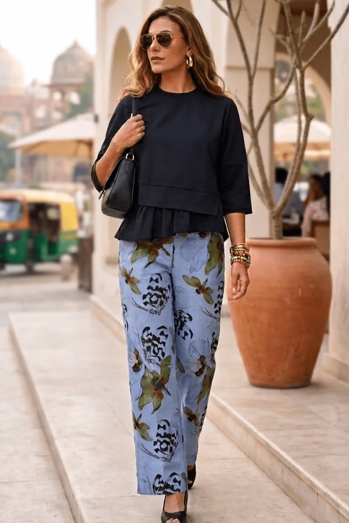 SUNNY PRINTED STRETCH COTTON DENIM PANTS - Sunday Story