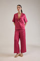 BRIDGET FUCHSIA LINEN SATIN SCALLOP DETAIL BLAZER & PANT CO-ORD