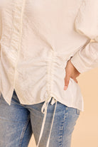 DANNA TEXTURED VISCOSE SHIRT WITH ADJUSTABLE HEMLINE - Sunday Story