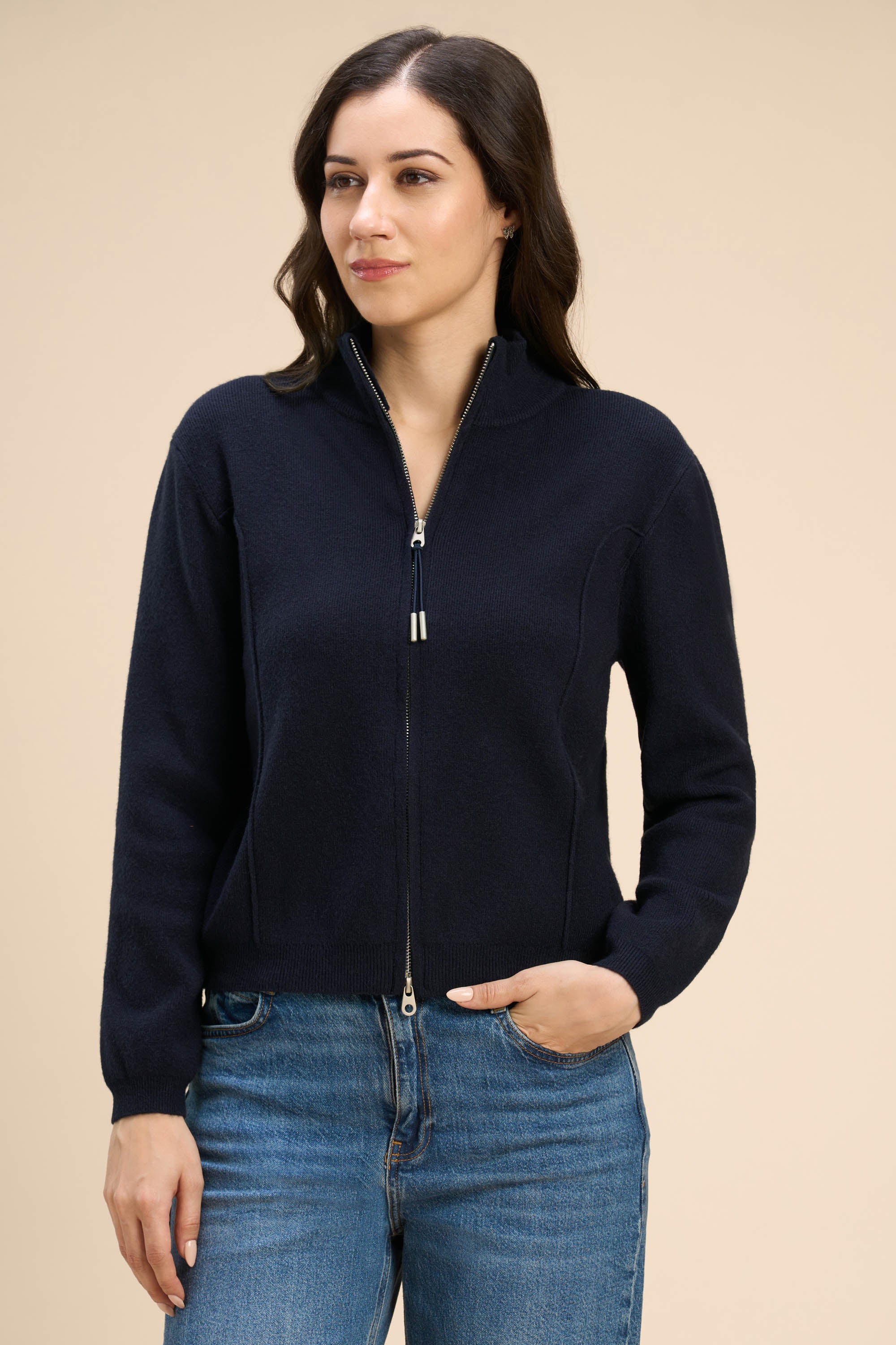 ELIZA CARDIGAN WITH A TWO WAY FRONT ZIP – Sunday Story