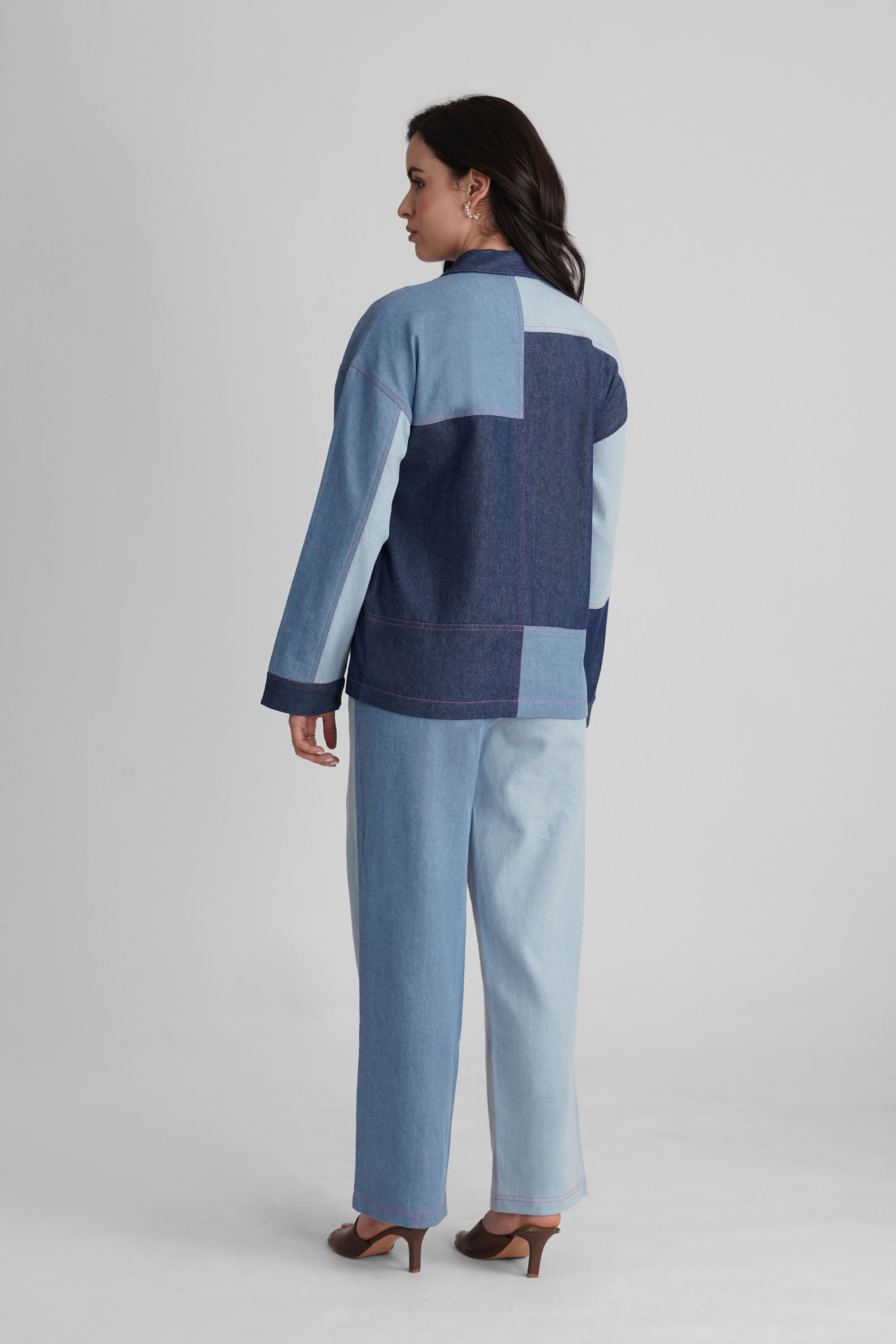 PERRY COLOUR BLOCK COTTON DENIM CO-ORD SET - Sunday Story