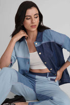 PERRY COLOUR BLOCK COTTON DENIM CO-ORD SET