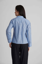BRIONY COTTON STRIPE SHIRT WITH ASYMETRICAL PLACKET - Sunday Story