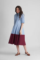 ROMY FIT AND FLARE MIDI DRESS IN COTTON POPLIN - Sunday Story