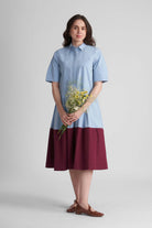ROMY FIT AND FLARE MIDI DRESS IN COTTON POPLIN - Sunday Story