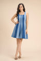 ALICE COLOR-BLOCK PANELLED SHORT DENIM DRESS