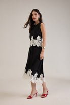 ALVA BLACK & WHITE CONTRAST LACE SKIRT CO-ORD SET - Sunday Story