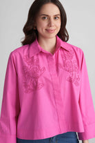 AQUILA OVERSIZED COTTON SHIRT WITH BEAD WORK EMBROIDERY - Sunday Story