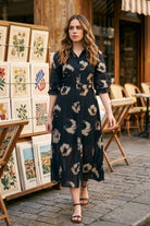 ASPER VISCOSE DOBBY PRINTED A-LINE MAXI DRESS - Sunday Story