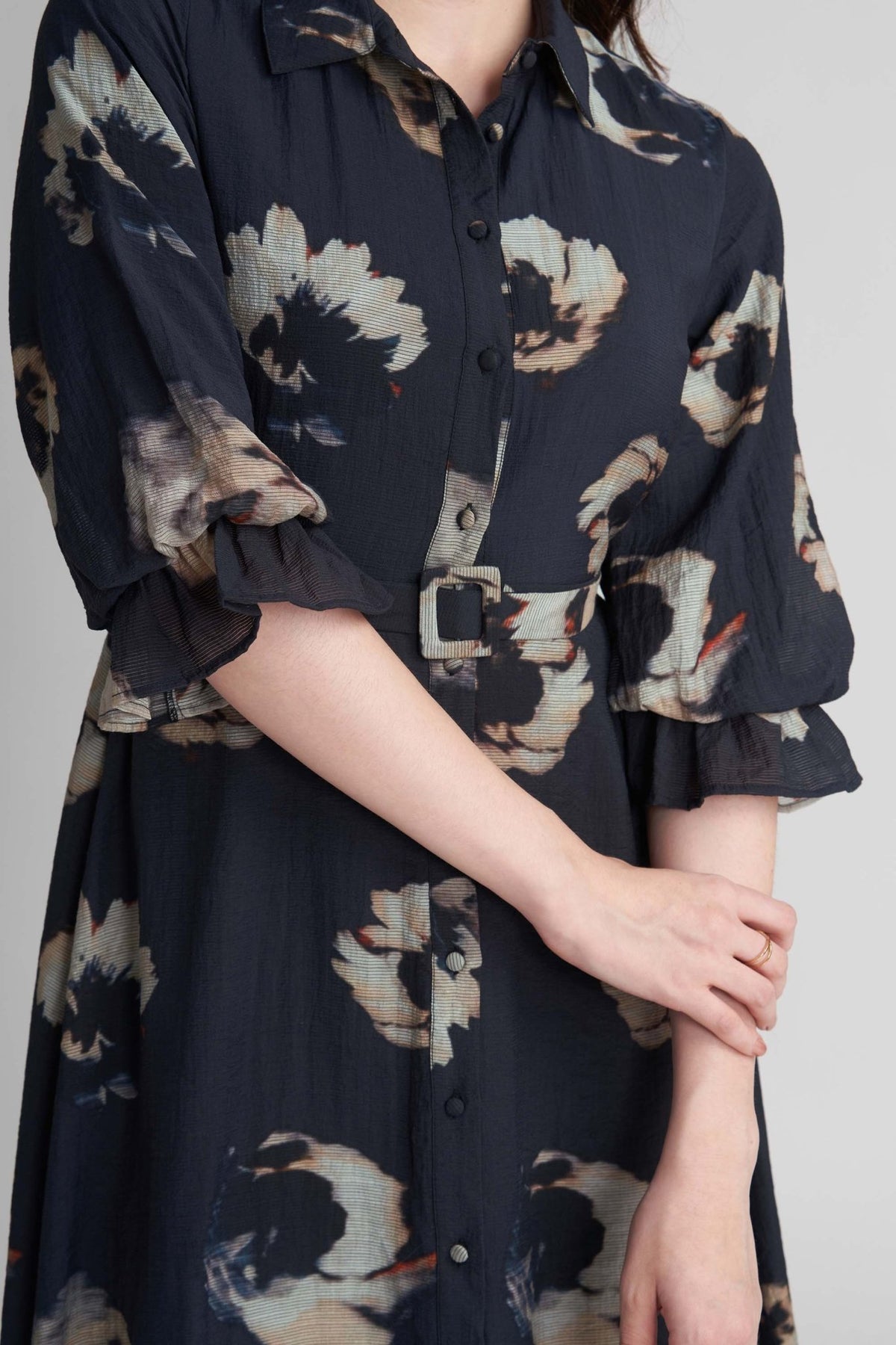 ASPER VISCOSE DOBBY PRINTED A-LINE MAXI DRESS - Sunday Story