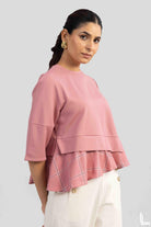 ATHENA ASYMMETRIC PEPLUM FAUX LAYERED T-SHIRT - Sunday Story