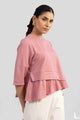 ATHENA ASYMMETRIC PEPLUM FAUX LAYERED T-SHIRT