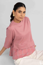 ATHENA ASYMMETRIC PEPLUM FAUX LAYERED T-SHIRT - Sunday Story