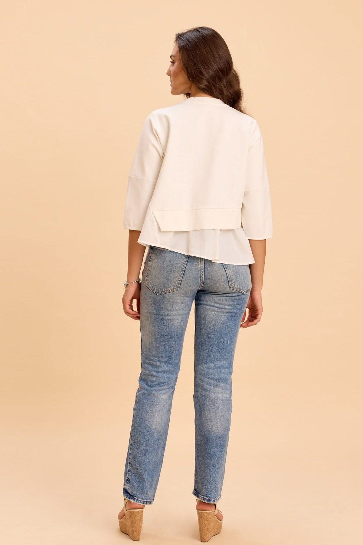 ATHENA ASYMMETRIC PEPLUM FAUX LAYERED TSHIRT - Sunday Story