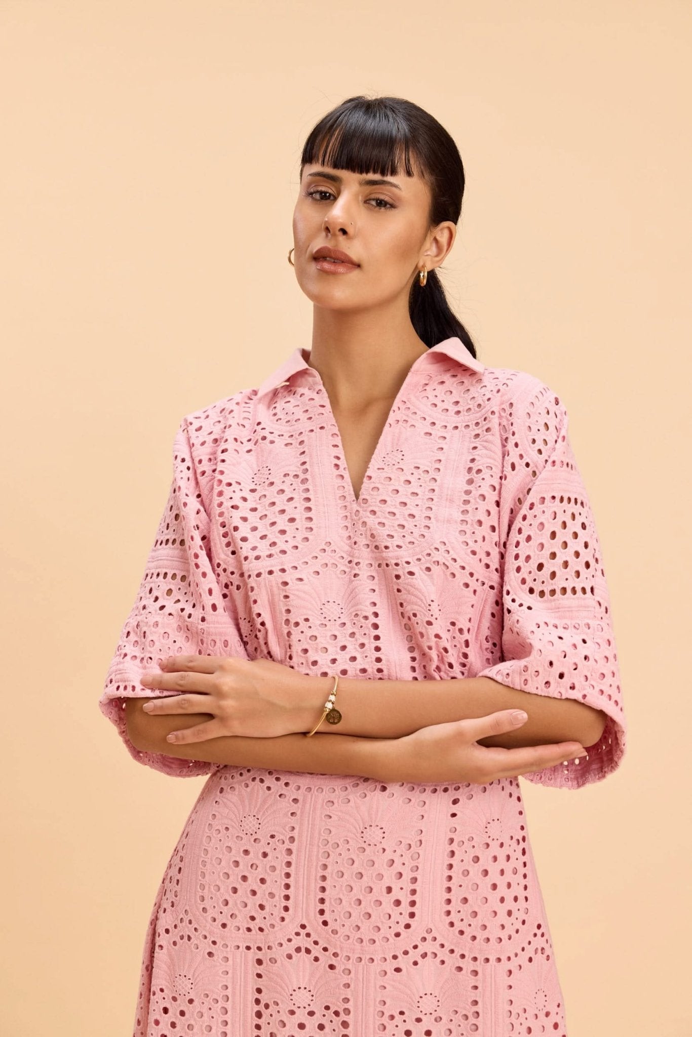 BECCA FIT AND FLARE SCHIFFLY MIDI DRESS - Sunday Story