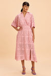 BECCA FIT AND FLARE SCHIFFLY MIDI DRESS - Sunday Story