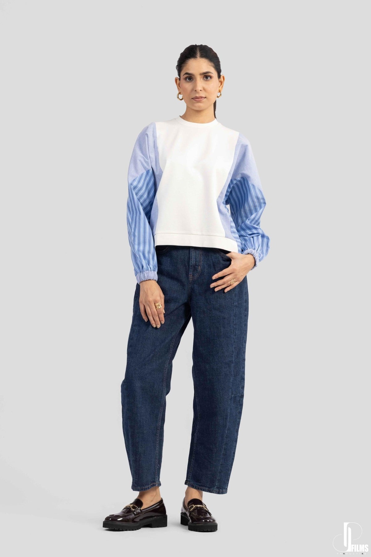 BELLA STRIPE MIX SWEATSHIRT - Sunday Story