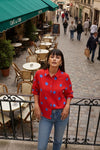 BELLE OVERSIZED POLKA PRINT VISCOSE SHIRT WITH SPLIT BACK - Sunday Story