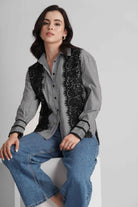 BENNET CHECKED COTTON SHIRT WITH LACE DETAIL - Sunday Story