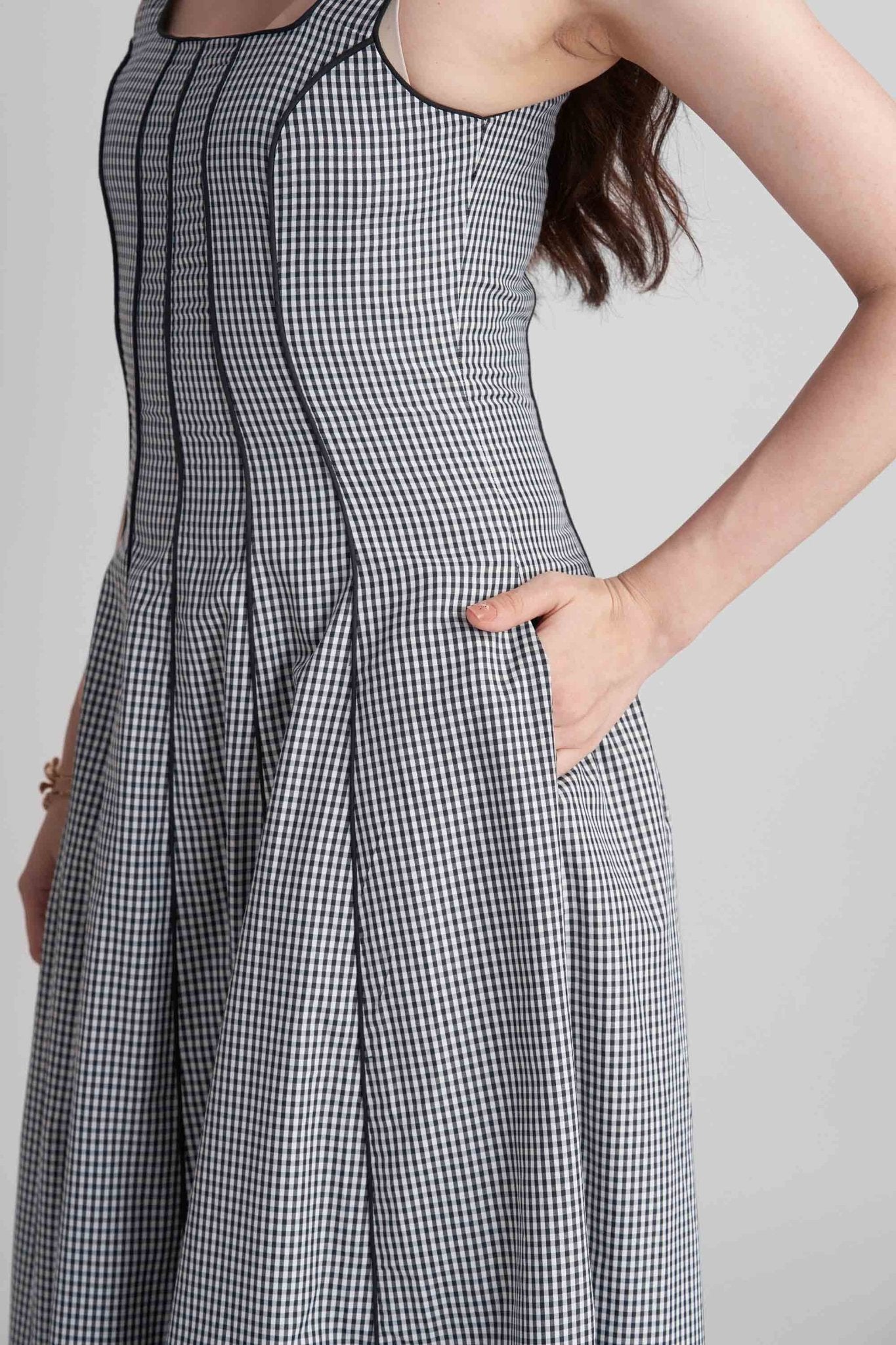 BENNET PANNELLED FIT AND FLARED COTTON MAXI DRESS - Sunday Story
